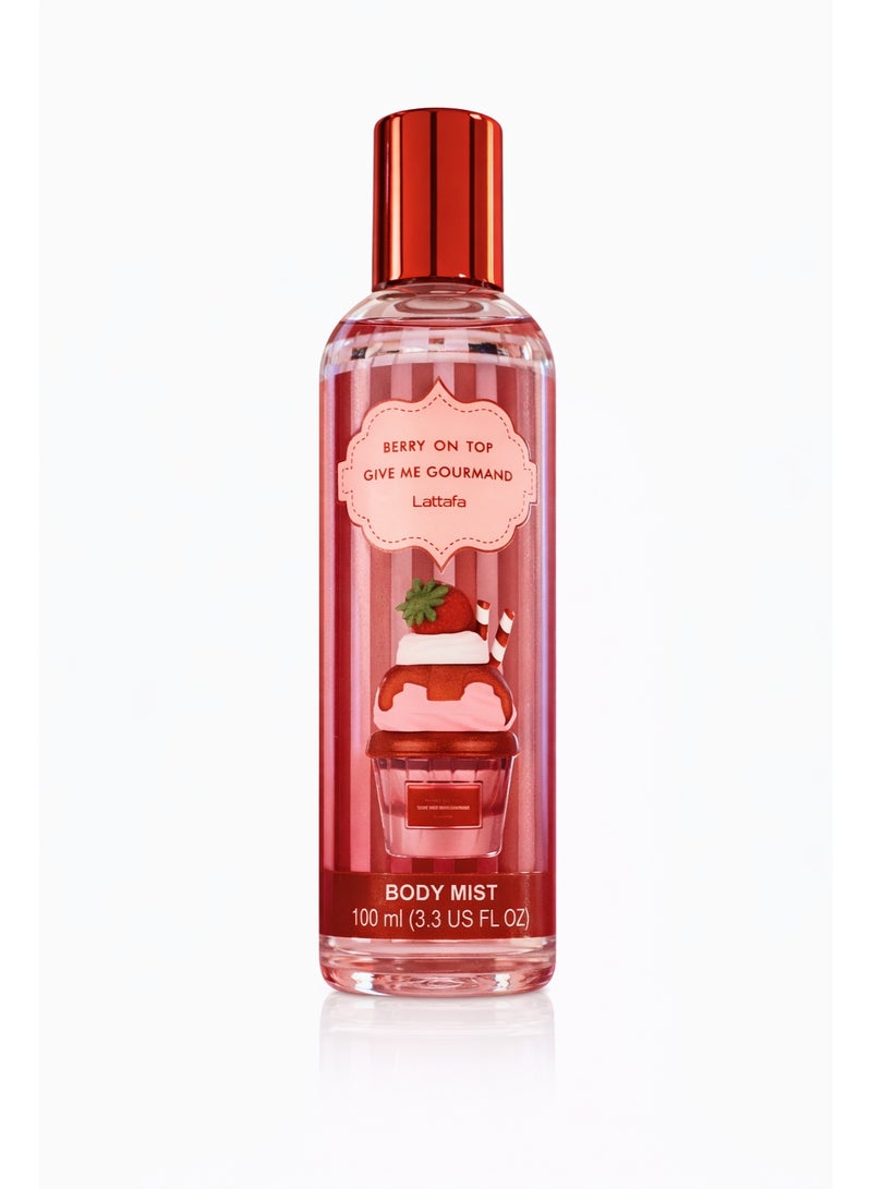 Lattafa Berry On Top Give Me Gourmand Body Mist 100ml – Sweet Fruity Gourmand Fragrance for Women